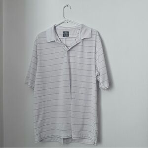 Dockers Men’s White Striped Golf Polo Shirt